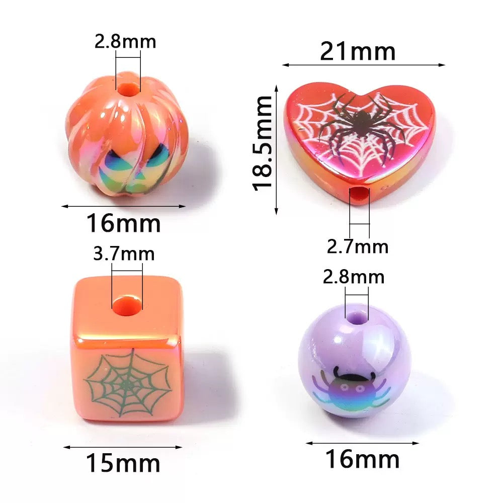Halloween square and round UV coated beads plus Halloween alloy 20% off discount - kiki