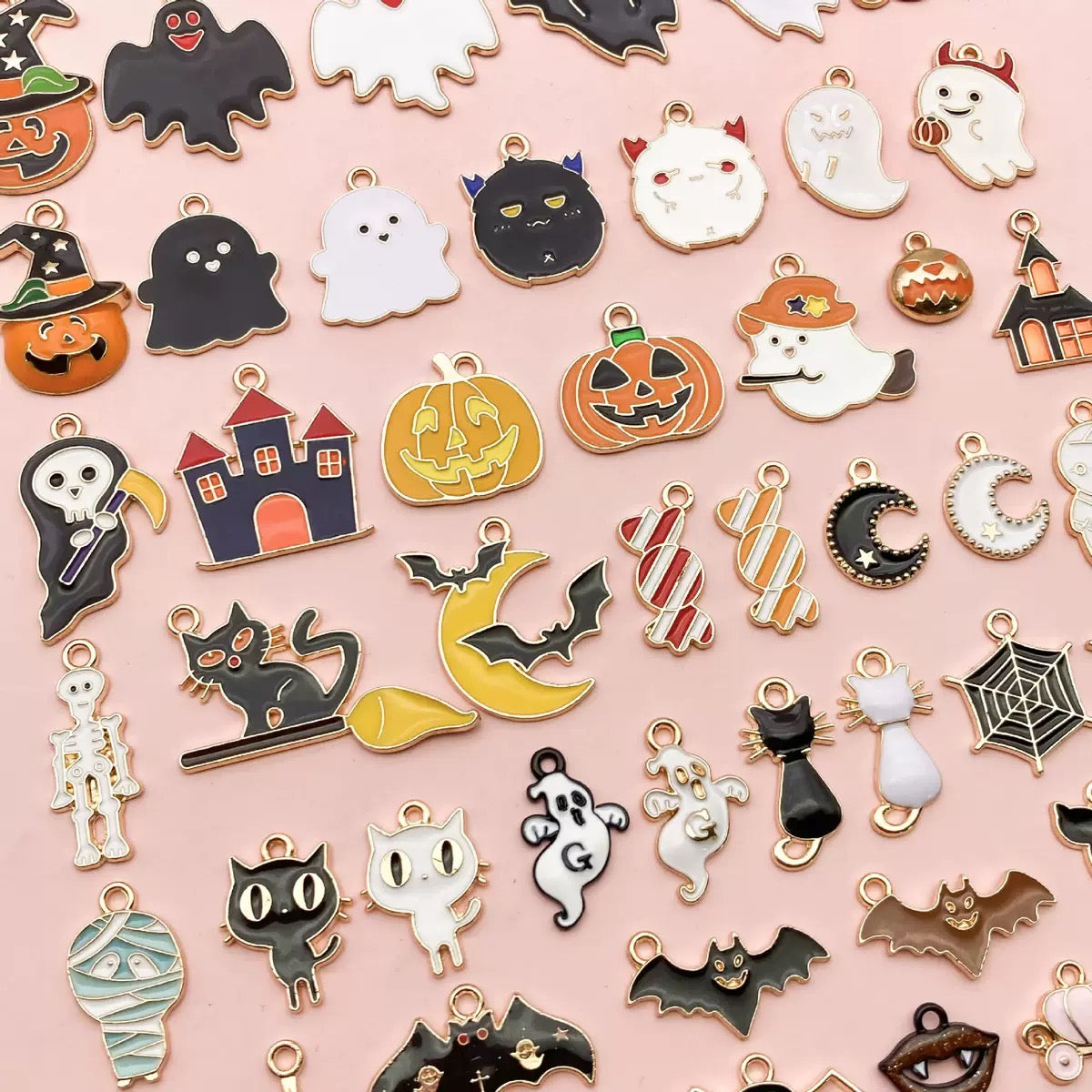 Halloween square and round UV coated beads plus Halloween alloy 20% off discount - kiki