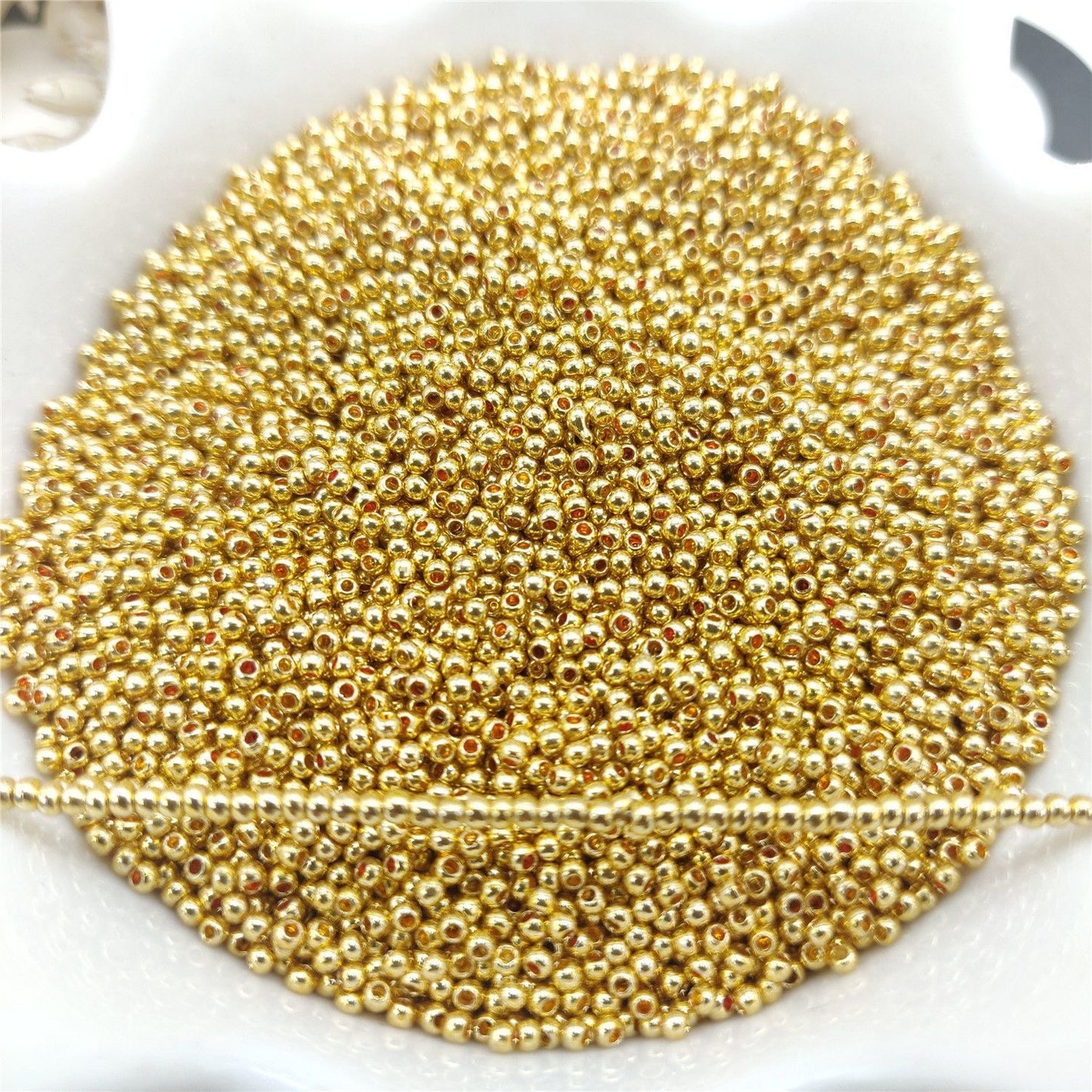 Vintage gold-painted beads!Gold-colored beads-fff