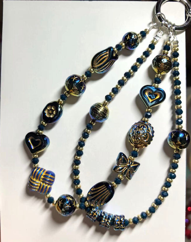 Vintage gold-painted beads！