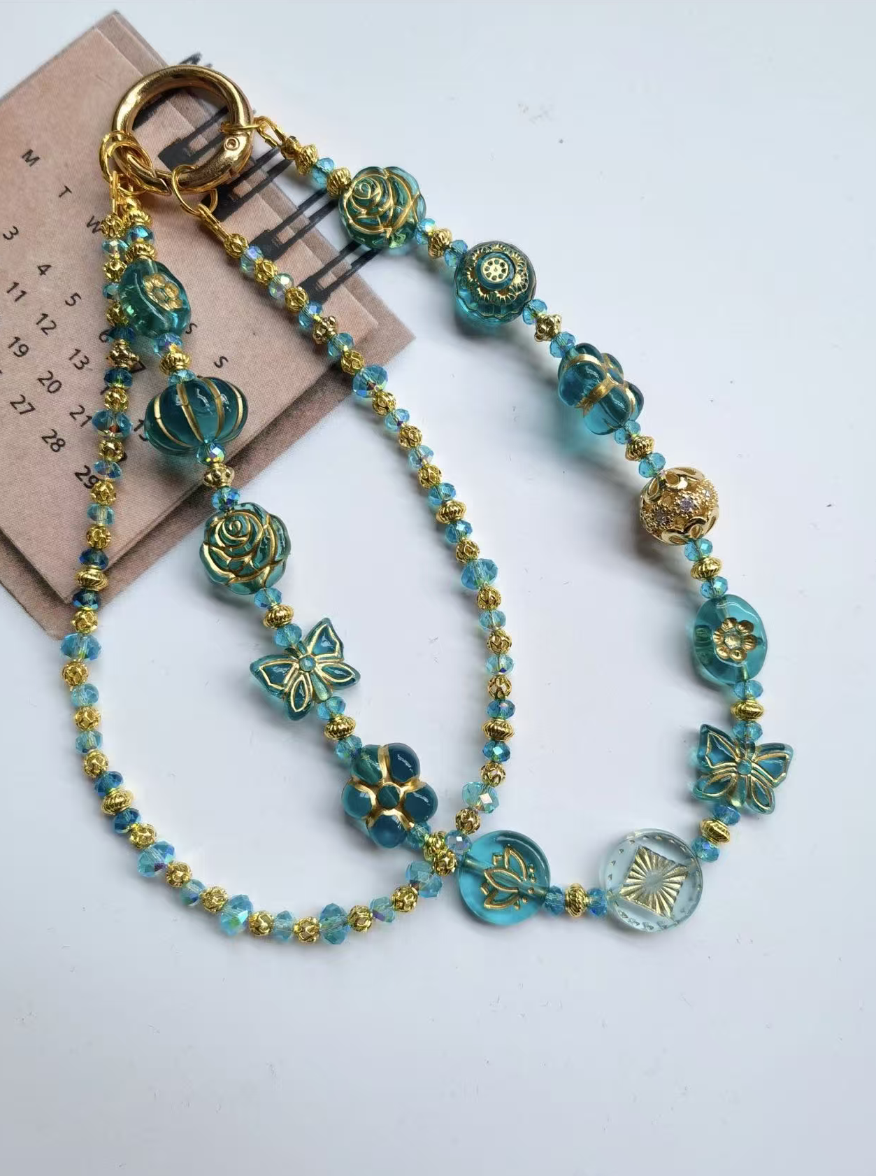 Vintage gold-painted beads！