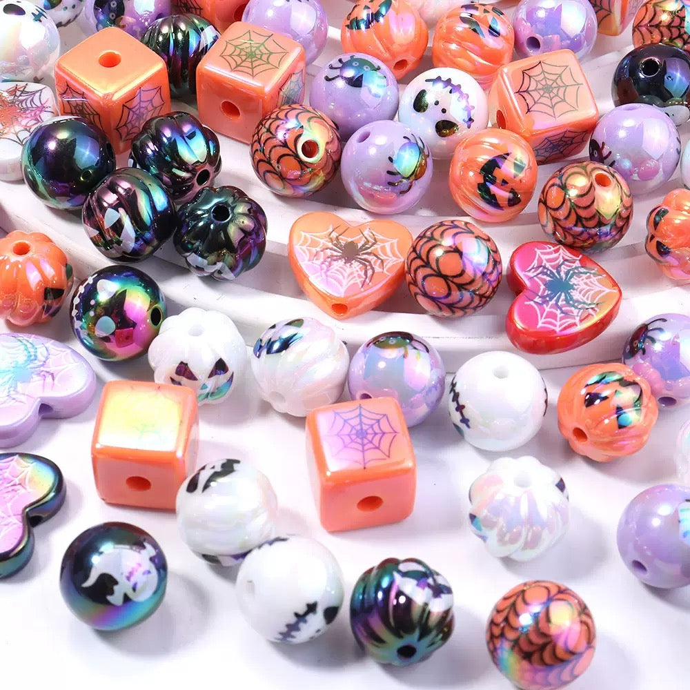 Halloween square and round UV coated beads plus Halloween alloy 20% off discount - kiki