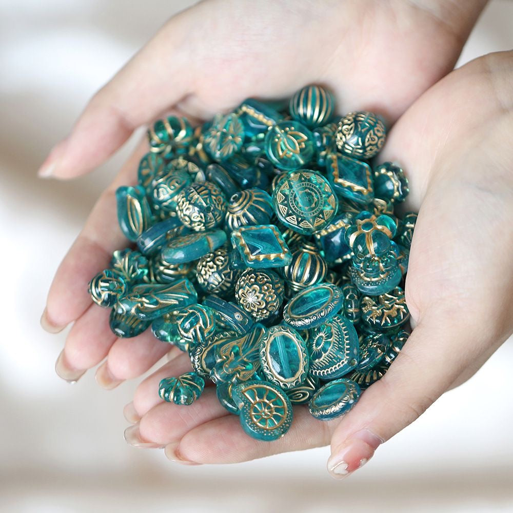 Vintage gold-painted beads！