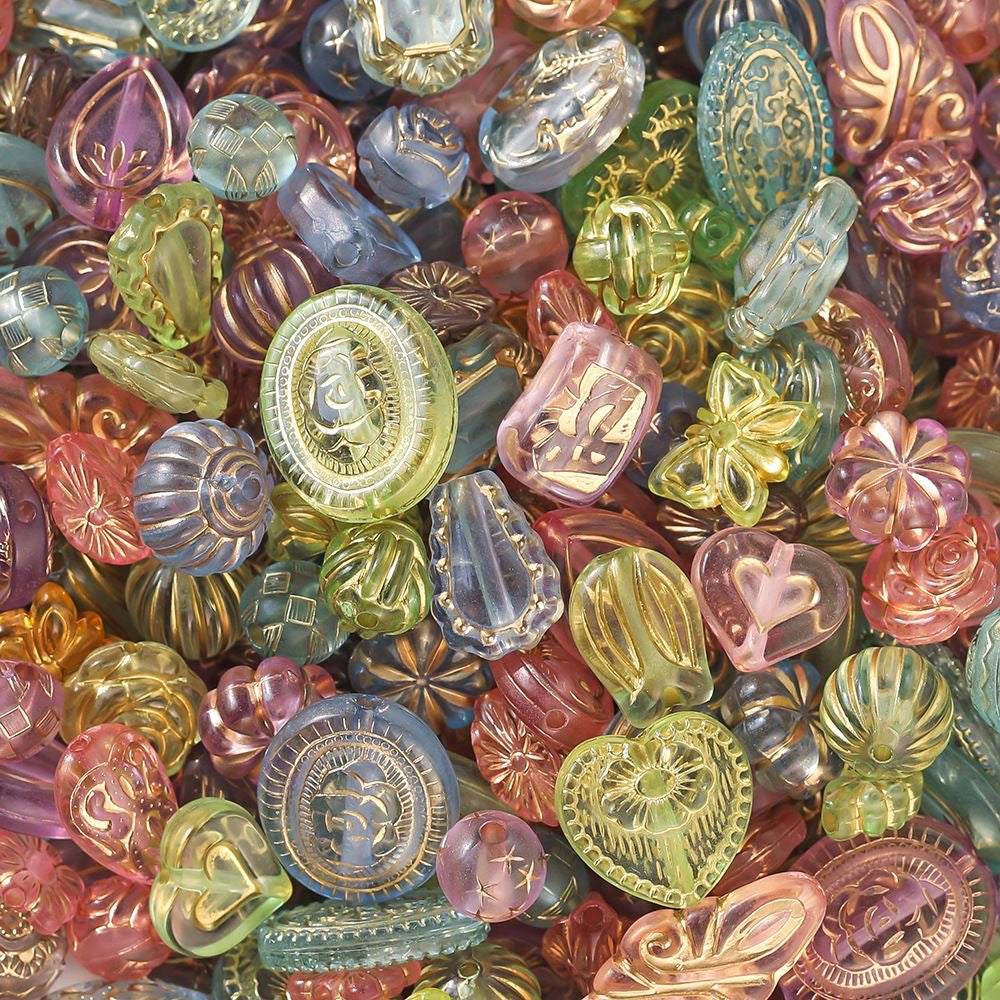 Vintage gold-painted beads！