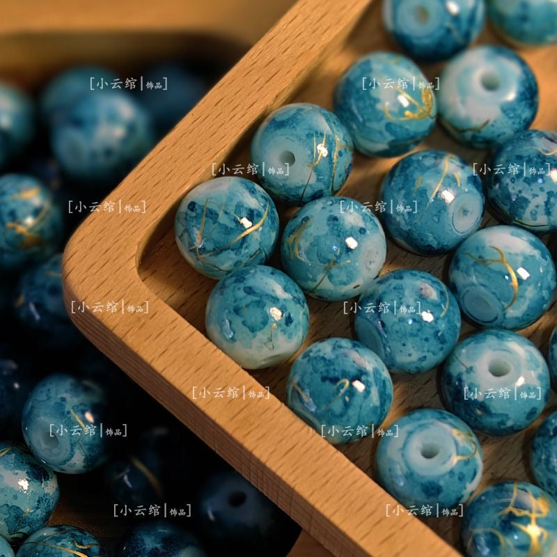 Blue and white porcelain beads--haha
