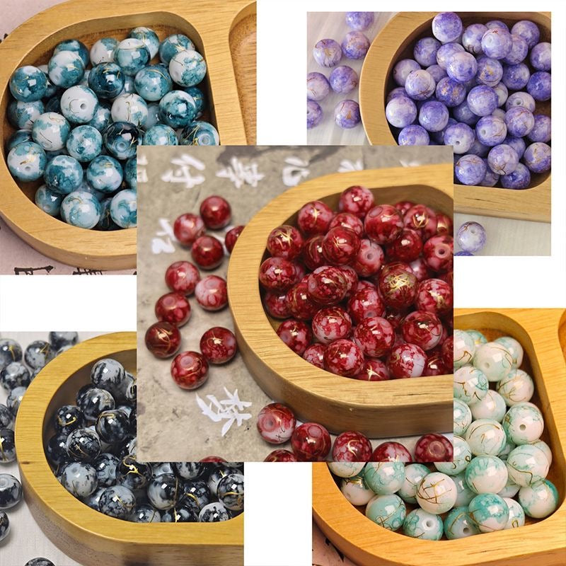 Blue and white porcelain beads--haha