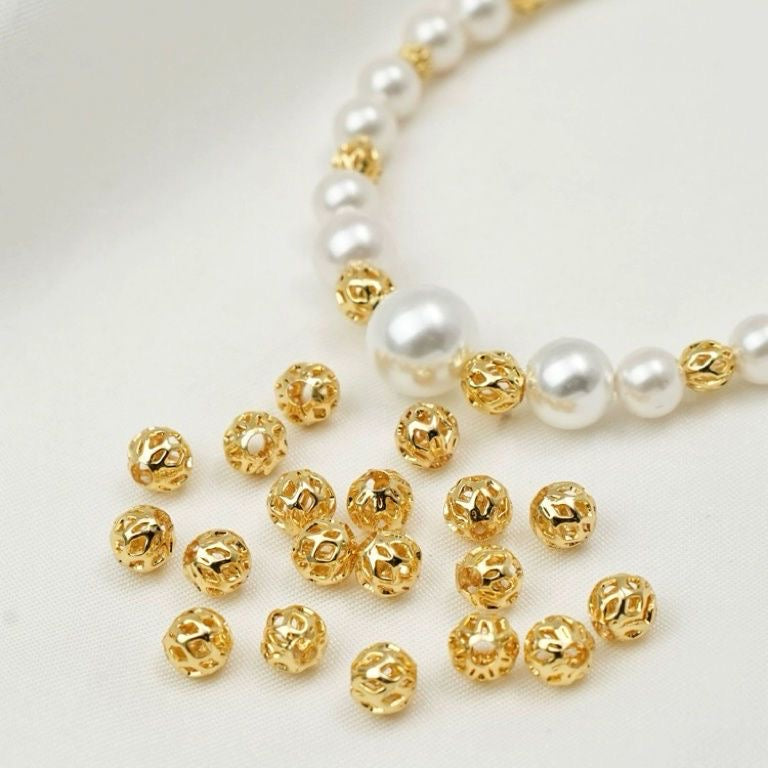 Vintage gold-painted beads！